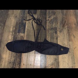 Black bandeau swim top